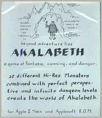 Akalabeth Akalabeth en su bolsita original